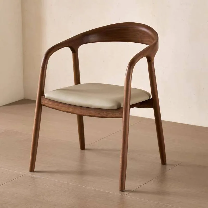 JP Modern Walnut Color Wooden Chair Wholesale Solid Wood photo 2