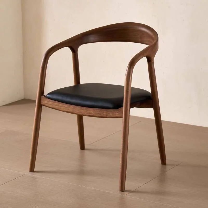 JP Modern Walnut Color Wooden Chair Wholesale Solid Wood