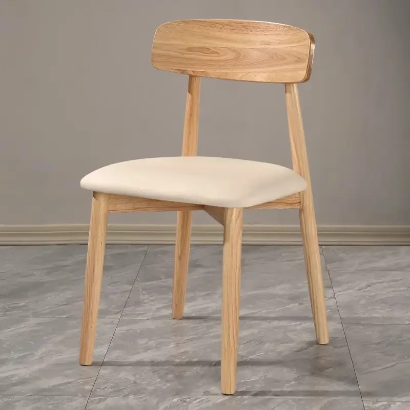 JP Oak Leather Wood Furniture Home Solid Wood Upholstered