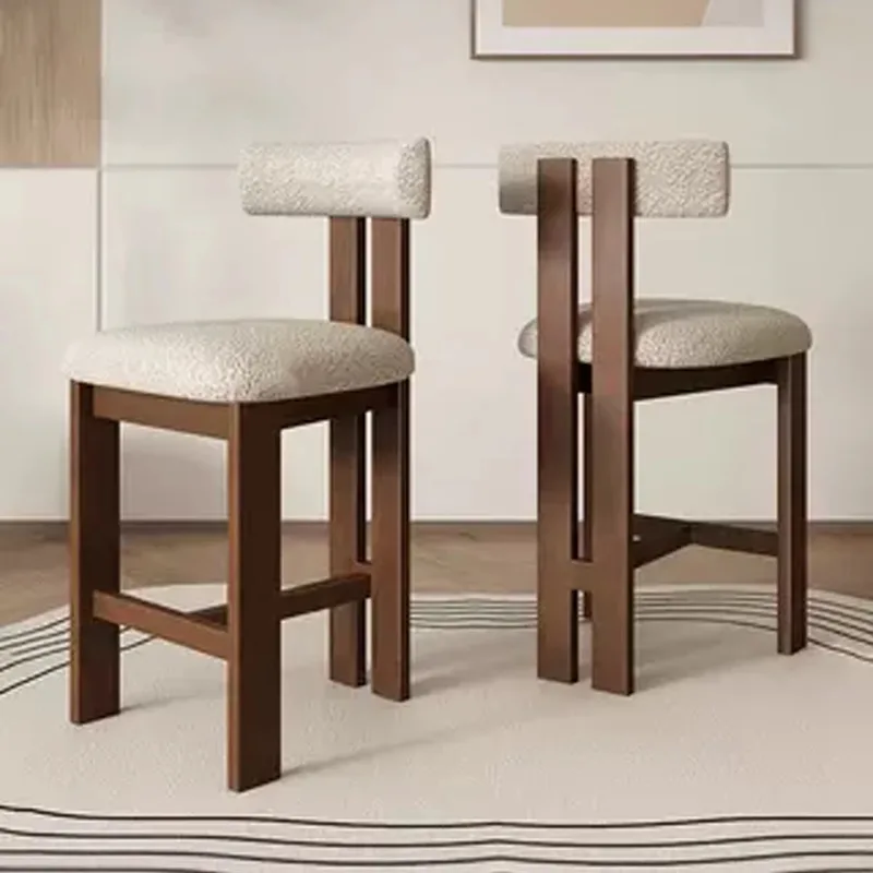 JP Modern Solid Wood Bar Stool Fabric photo 2