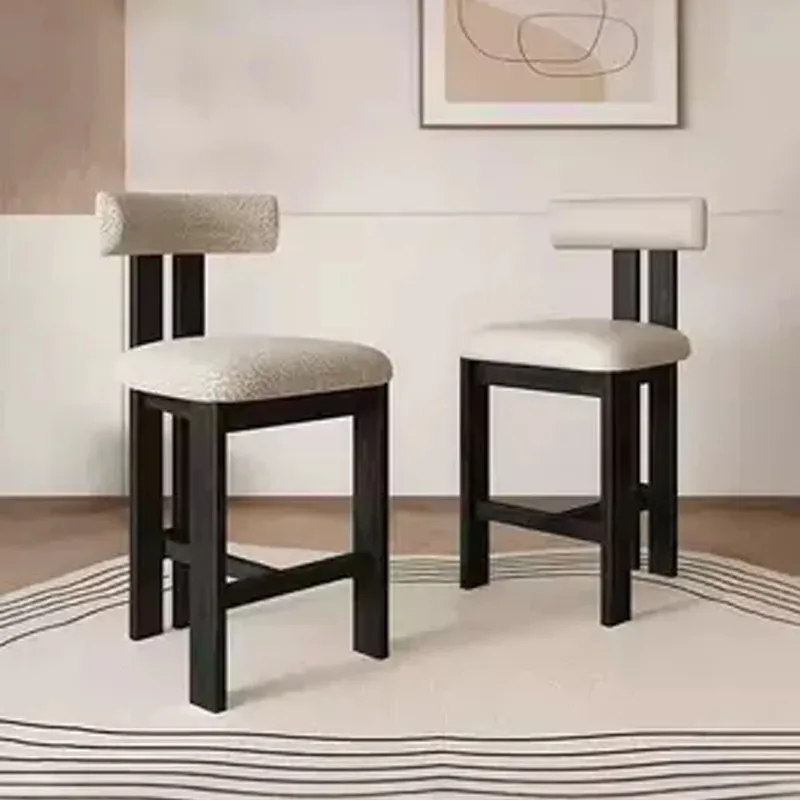 JP Modern Solid Wood Bar Stool Fabric