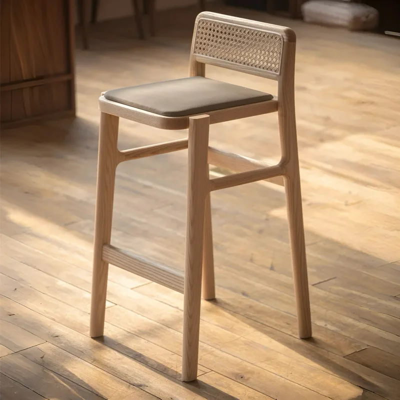 JP Wooden Coffee Cafe Shop White Cushion Armrest photo 3