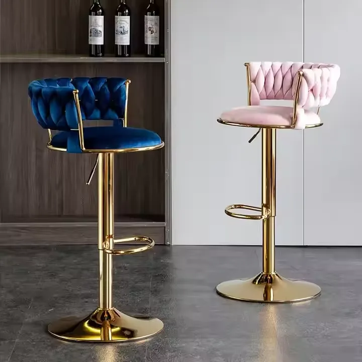 JP Bar Chair Nordic Counter Furniture Metal Velvet photo 2