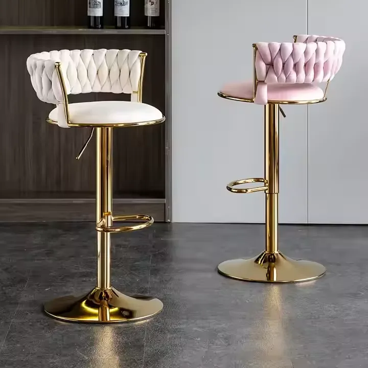 JP Bar Chair Nordic Counter Furniture Metal Velvet