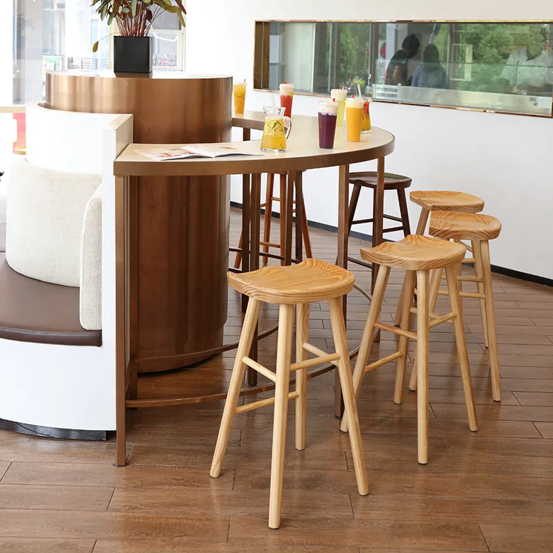 JP Nordic Solid Wood Bar Chair Simple photo 2