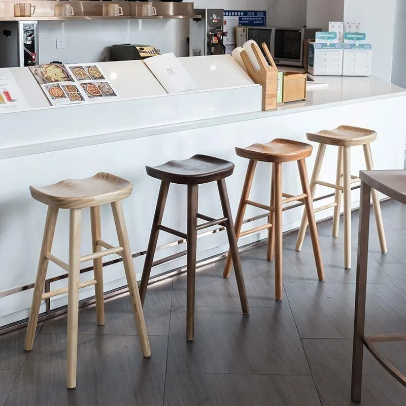 JP Nordic Solid Wood Bar Chair Simple