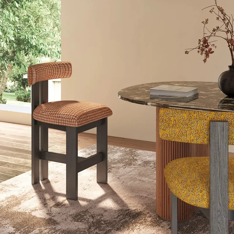 JP Retro Dining Chair with Fabric Design photo 3