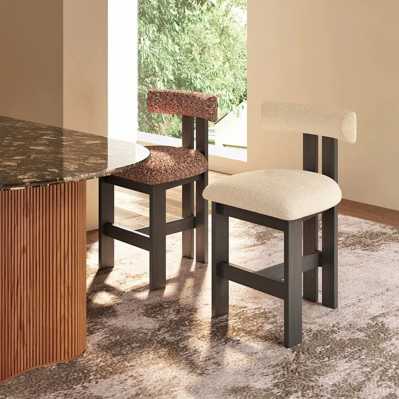 JP Retro Dining Chair with Fabric Design