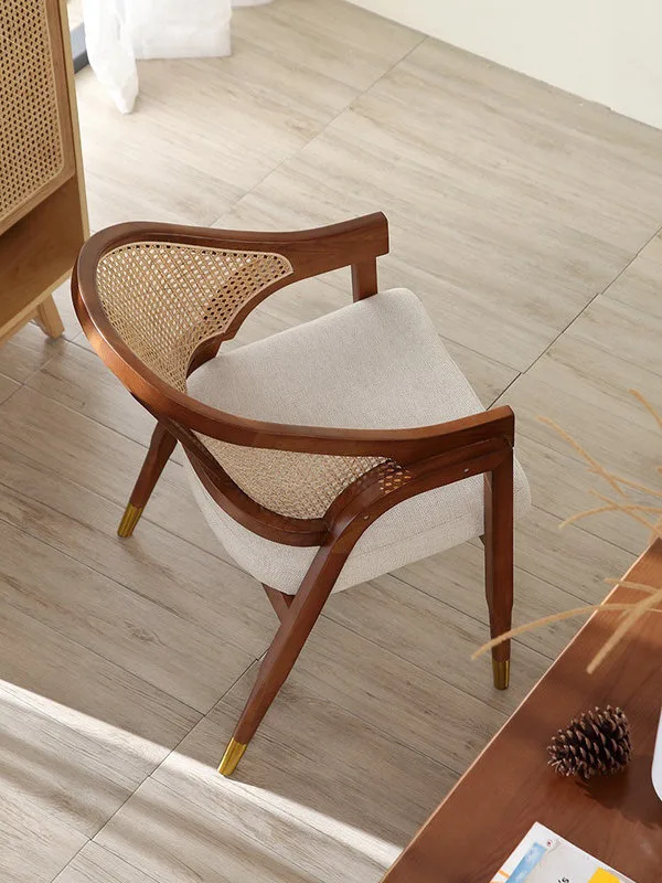 JP Nordic Dining Chair Solid Wood Rattan photo 2