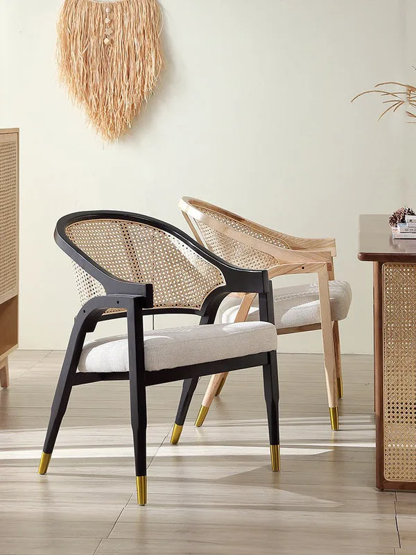 JP Nordic Dining Chair Solid Wood Rattan photo 3