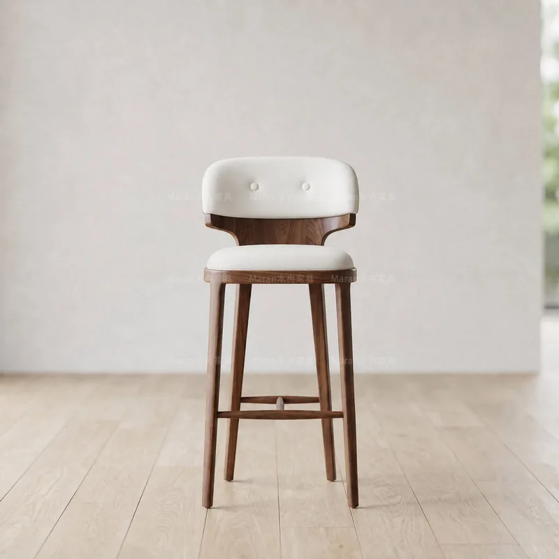 JP Solid Wood Bar Stool Luxury Upholstered photo 2