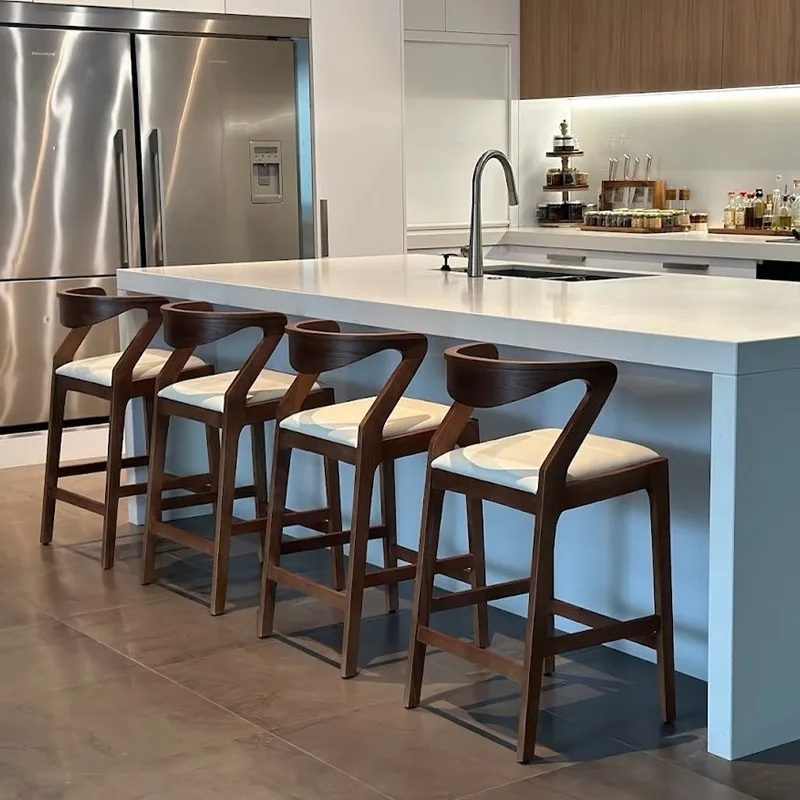 JP Solid Wood Modern Simple Back Elegant Stool Kitchen photo 2