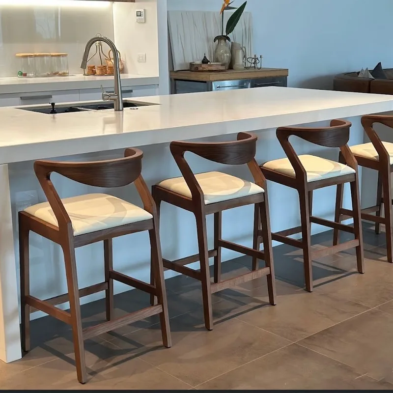 JP Solid Wood Modern Simple Back Elegant Stool Kitchen photo 3