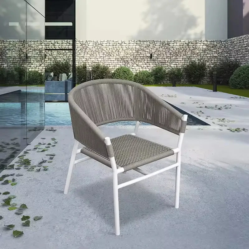 JP Grey Comfortable Modern Yard Patio Armchairs