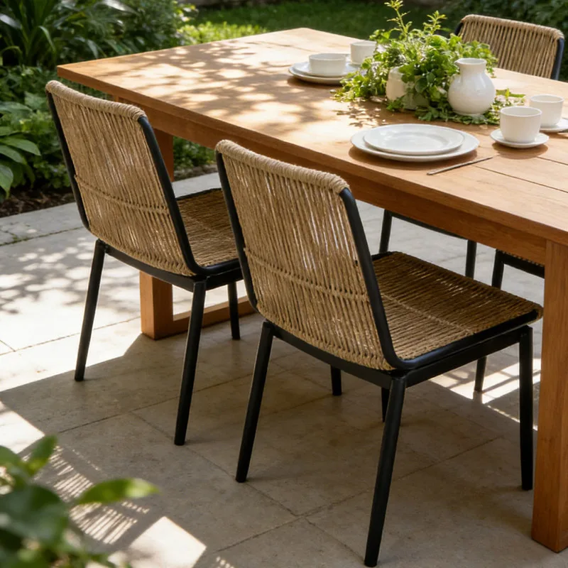 JP Modern Outdoor Furniture PE Rattan Stacked photo 3