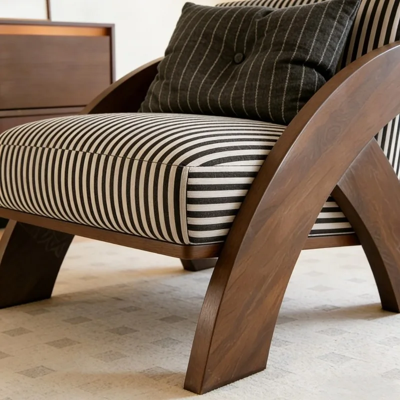 JP Luxurious Wooden Lounge Chair with Arched photo 3