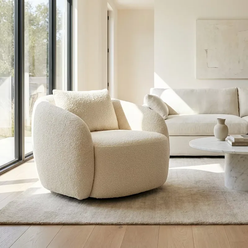JP Luxury Curved Swivel Armchair Custom Organic photo 2
