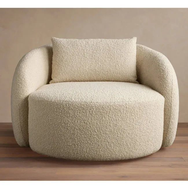 JP Luxury Curved Swivel Armchair Custom Organic