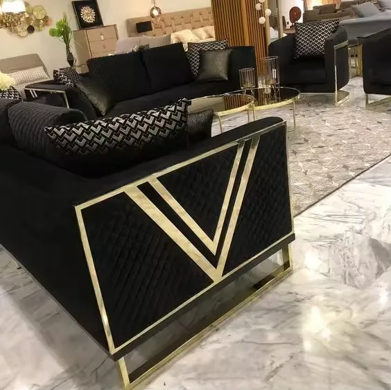 JP Luxury Gold Stainless Steel Accent Chair photo 2