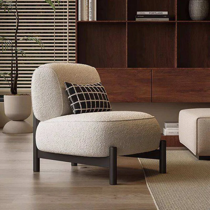 JP Luxury Minimalist Custom Design Fabric Velvet Leather Armchair photo 2