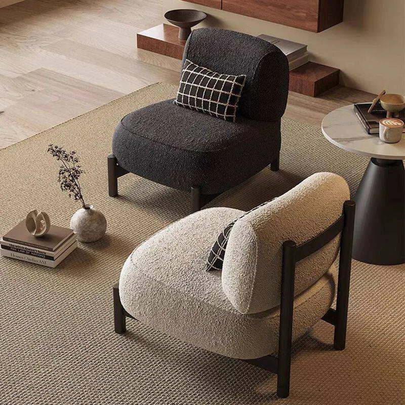 JP Luxury Minimalist Custom Design Fabric Velvet Leather Armchair photo 3