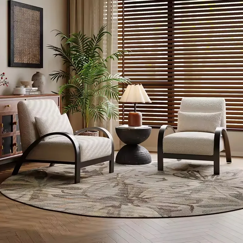 JP Modern Style Curved Oak Armchair with photo 3
