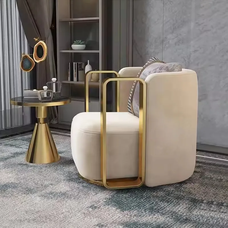 JP Modern Swivel Armchair Luxury Gold Stainless photo 2