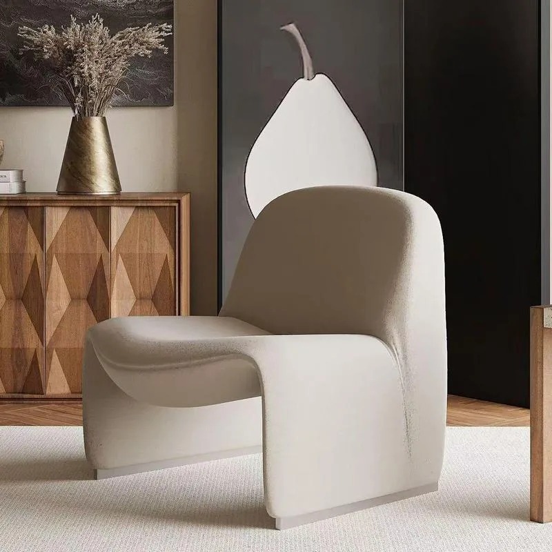 JP Nordic Minimalist Single Armchair with Red