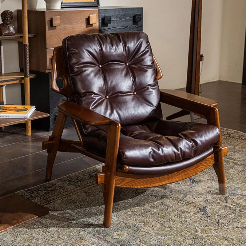 JP Nordic Minimalist Solid Wood Single Armchair.