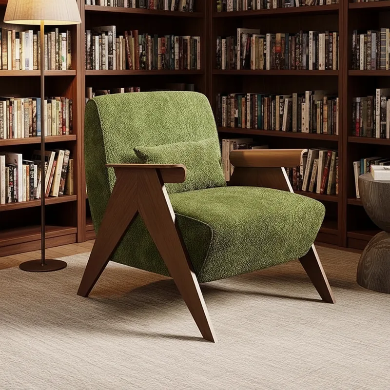 JP Retro Lounge Solid Wood Frame Chair