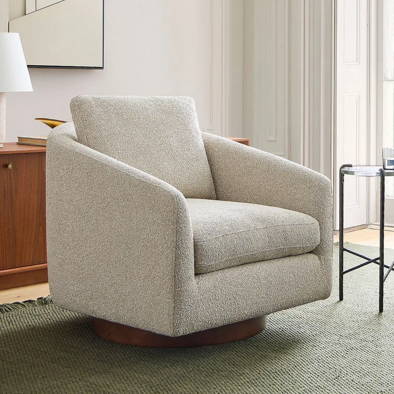JP Rotary Velvet Wooden Base Sofa Armchair photo 2
