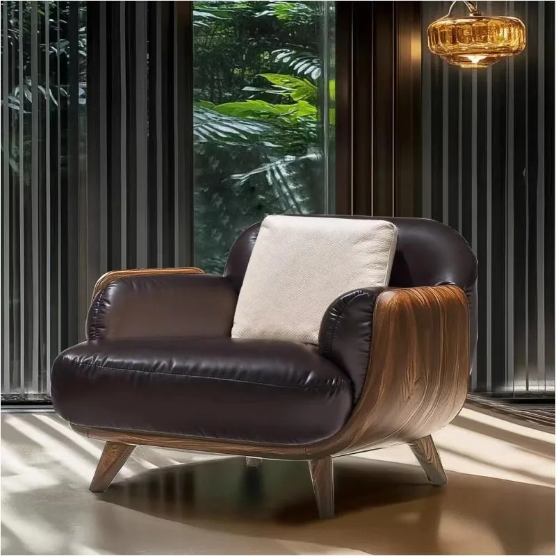 JP Solid wood leisure sofa chair, wooden photo 3