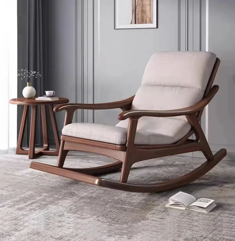 JP Solid Wood Rocking Chair, Balcony Leisure