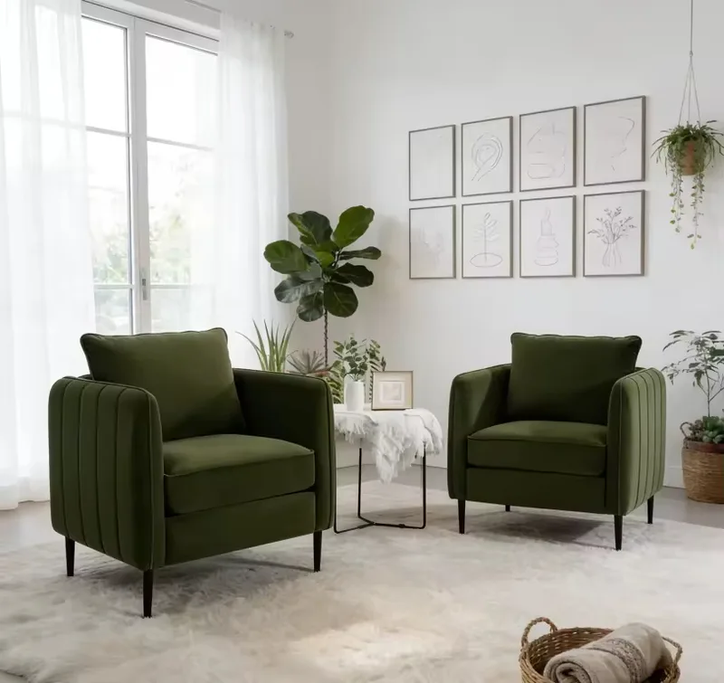 JP Velvet Comfortable Single Sofa Chair, Medieval-modern photo 2