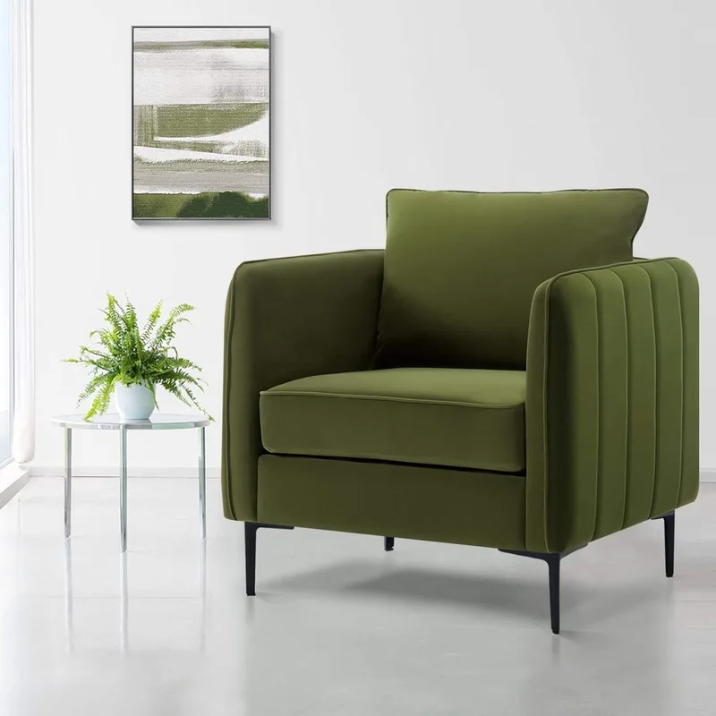 JP Velvet Comfortable Single Sofa Chair, Medieval-modern