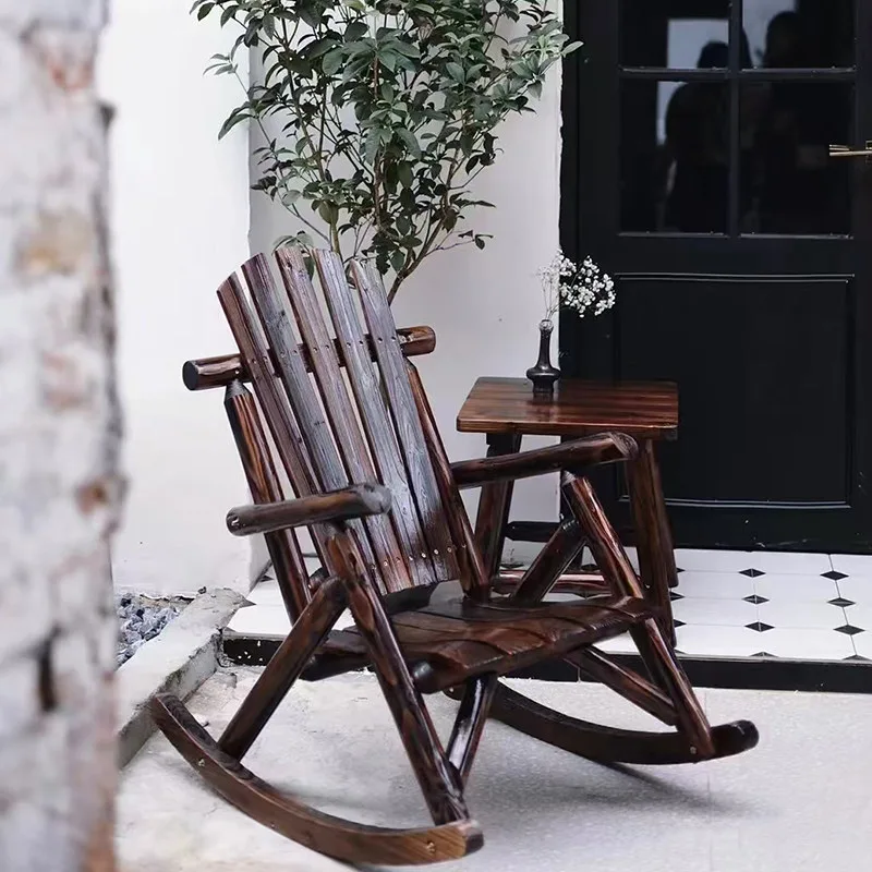 JP Wooden Leisure Rocking Chair, with Carbonized photo 3