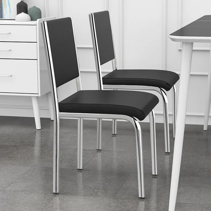 JP Stainless Steel Backrest Dining Chairs Simple