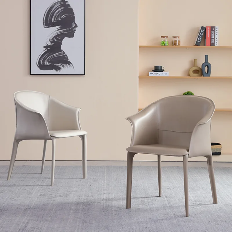 JP Minimalist Leather Dining Chair Light Luxury photo 3