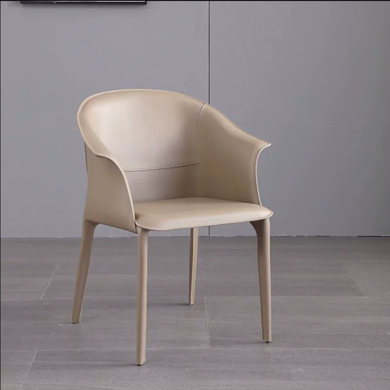 JP Minimalist Leather Dining Chair Light Luxury