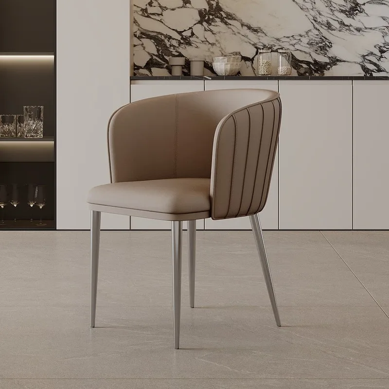JP Customized Modern Minimalist Metal Leather Dining photo 2