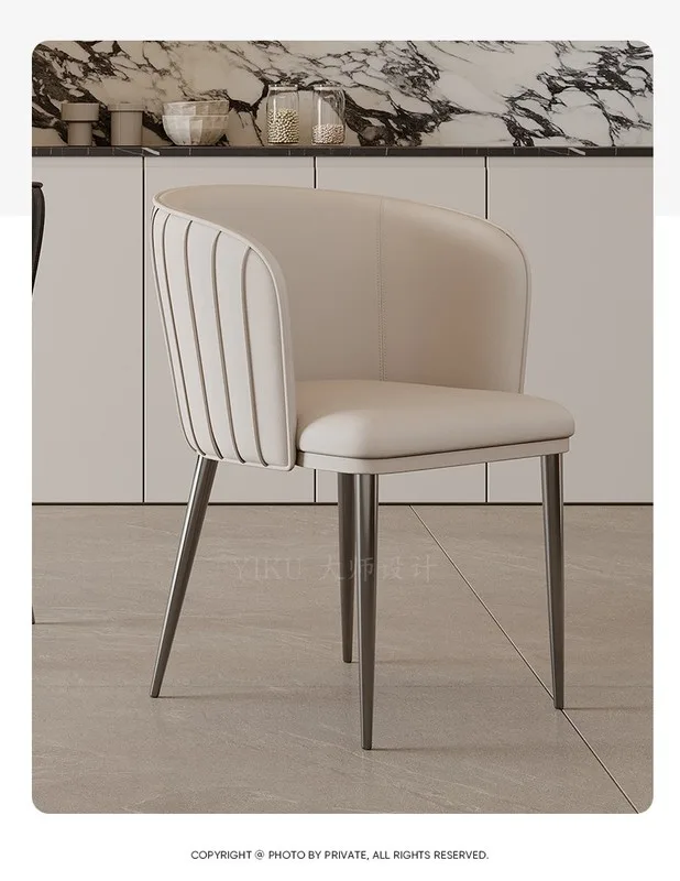 JP Customized Modern Minimalist Metal Leather Dining photo 3