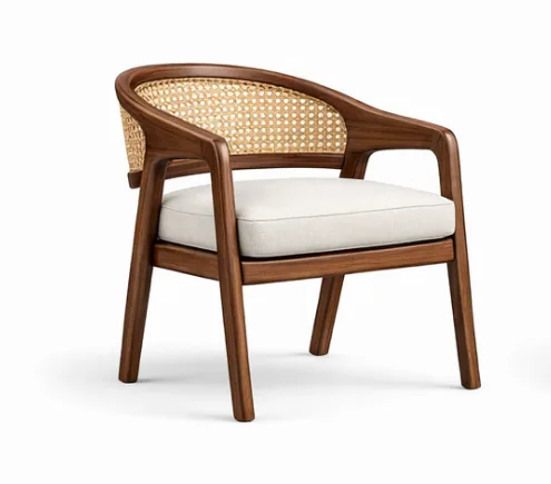 JP French Rattan Solid Wood Arm Chair