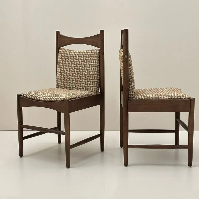 JP Hot-selling Plaid Fabric Dining Chair with photo 3