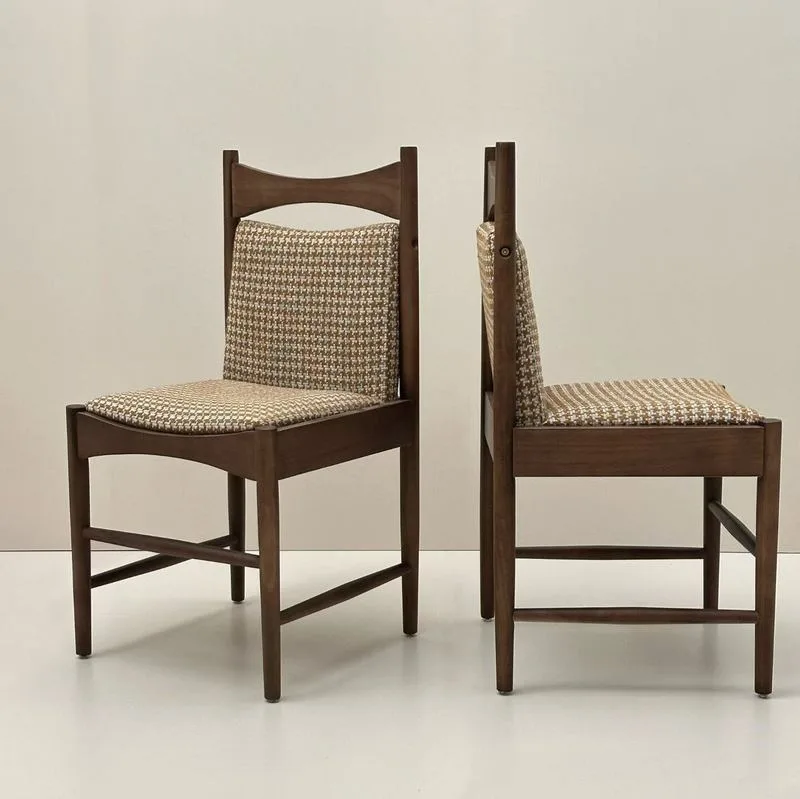 JP Hot-selling Plaid Fabric Dining Chair with