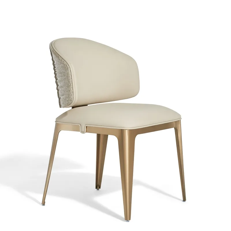 JP Italian Luxury Gold Stainless Steel Legs Leather Dining photo 3