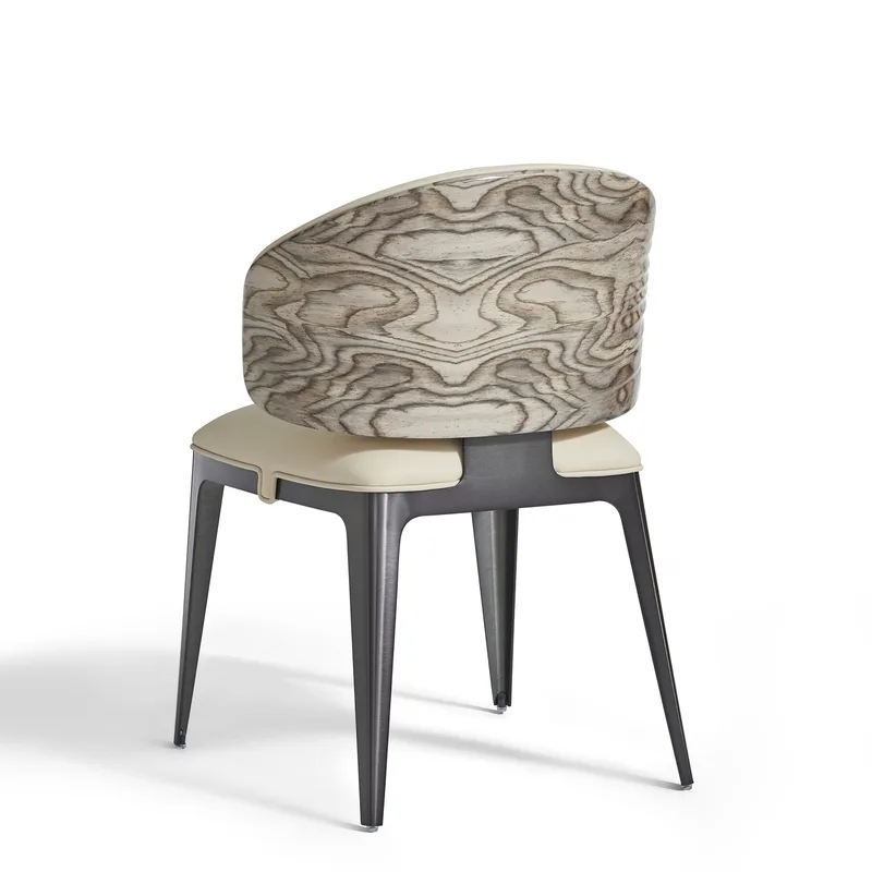 JP Italian Luxury Gold Stainless Steel Legs Leather Dining