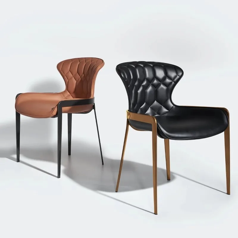 JP Italian Style Black Leather Upholstered Dining Chair Hotel photo 2