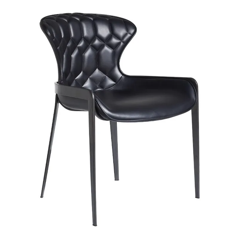 JP Italian Style Black Leather Upholstered Dining Chair Hotel photo 3