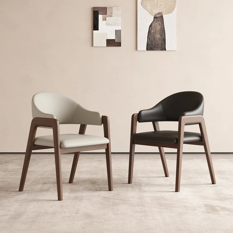 JP Italian-Style Minimalist Solid Wood Dining Chairs Nordic Home