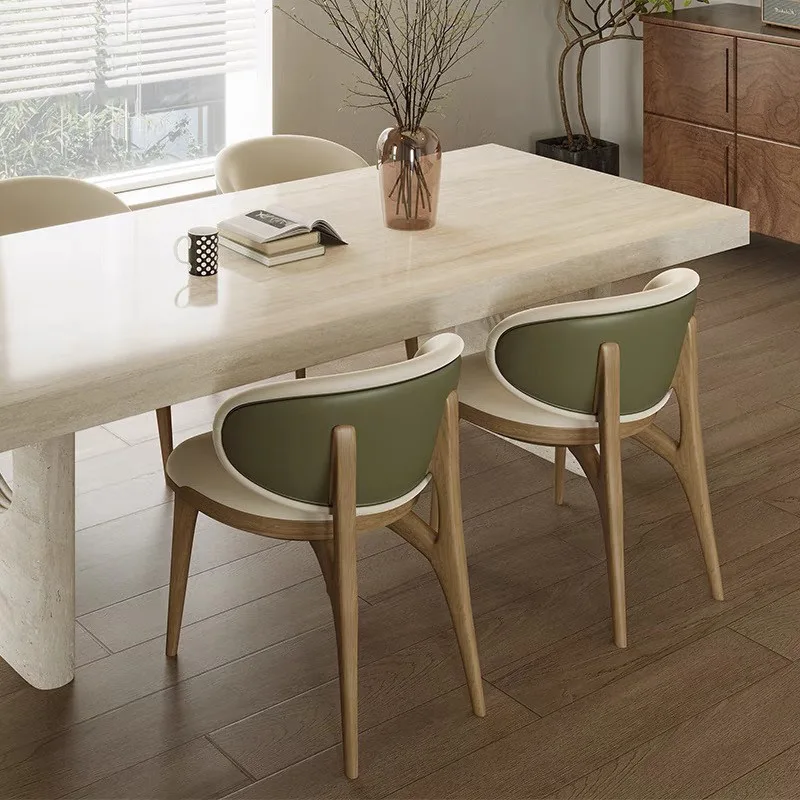 JP Italian Style Minimalist Solid Wood Leather Upholstered photo 3